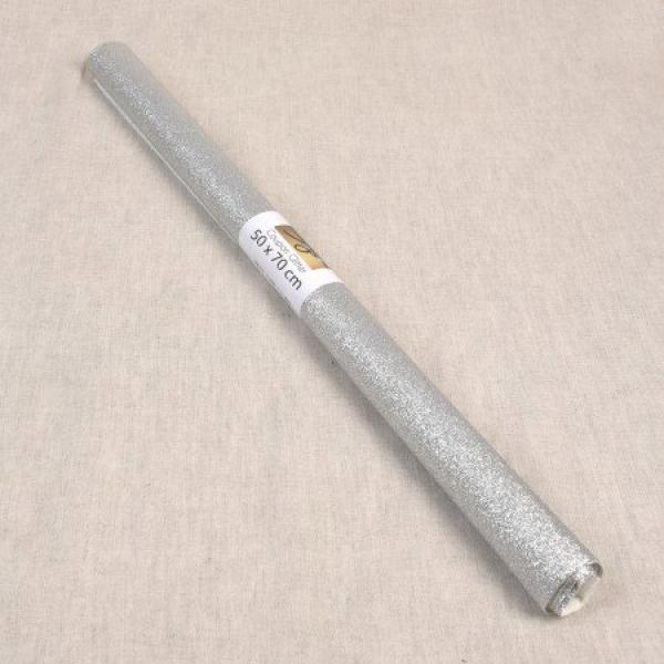 50x70 cm Zuschnitt Glitzerfolie Silber